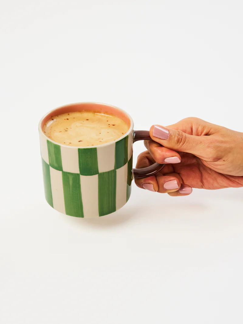 BLOOMIE GREEN CHECK MUG - Image 2