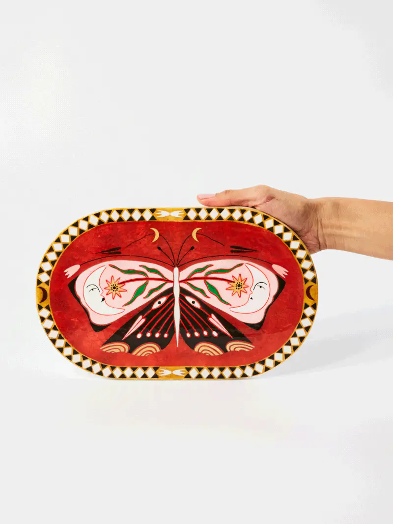 FABLE BUTTERFLY PINK OVAL