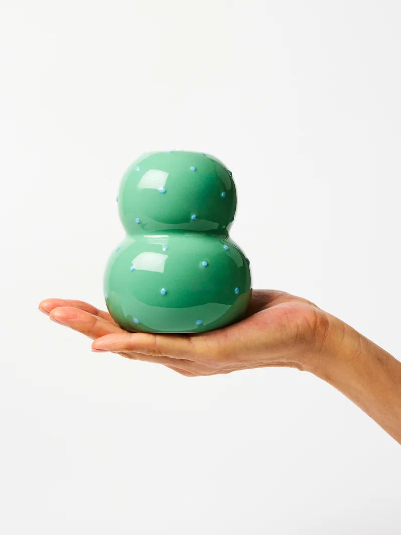 FONDA GREEN BLUE DOTTY VASE - Image 3