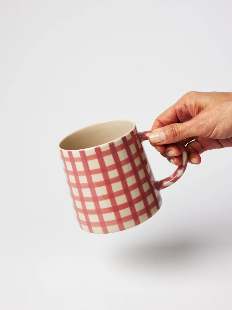 LARDER CHECK MUG PINK - Image 5